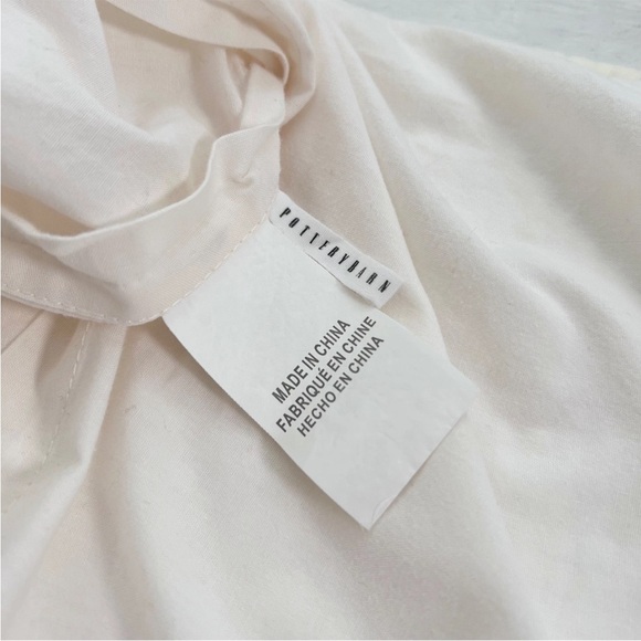 2 Pottery Barn Cotton & Silk Cross Stitch Standard Shams Ivory Cream White Pick - Picture 8 of 9